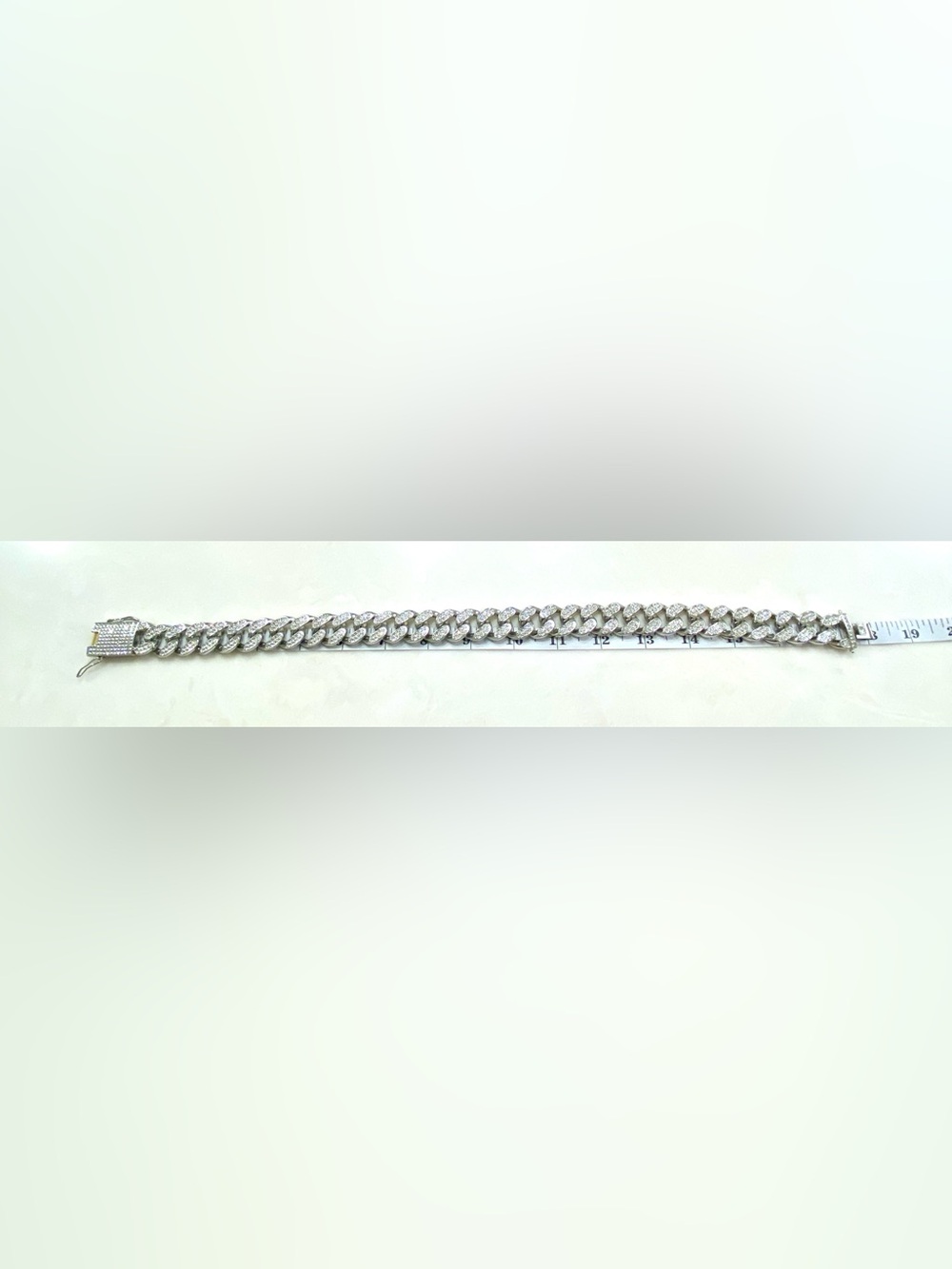 Pavé Cuban Link Necklace in Silver Tone - Picture 7 of 7